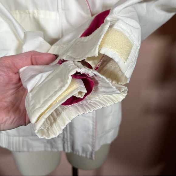 Vintage 80 90 Woolrich Oversized White Magenta Parka jacket with Hood Retro - Picture 13 of 16